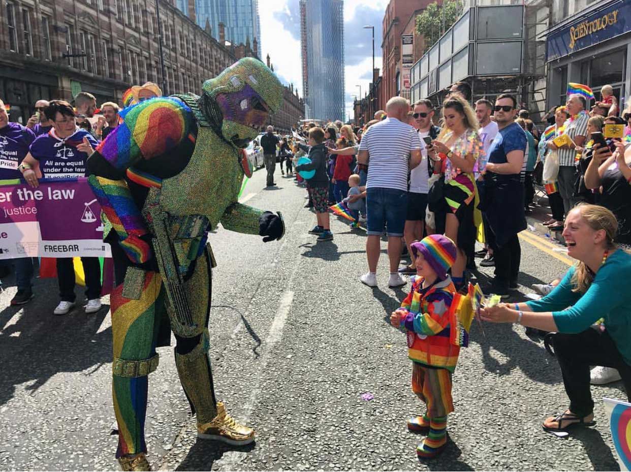 Rainbow Stormtrooper Shadowtrooper at Manchester Pride 2018